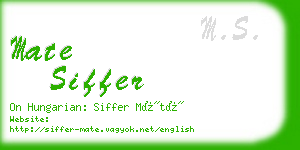 mate siffer business card